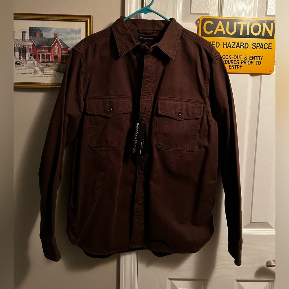 Banana Republic brown button up shirt, medium